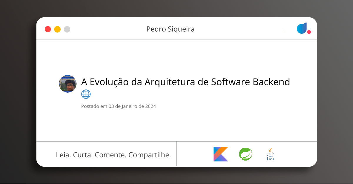 A Evolução da Arquitetura de Software Backend 🌐 | Pedro Siqueira ...