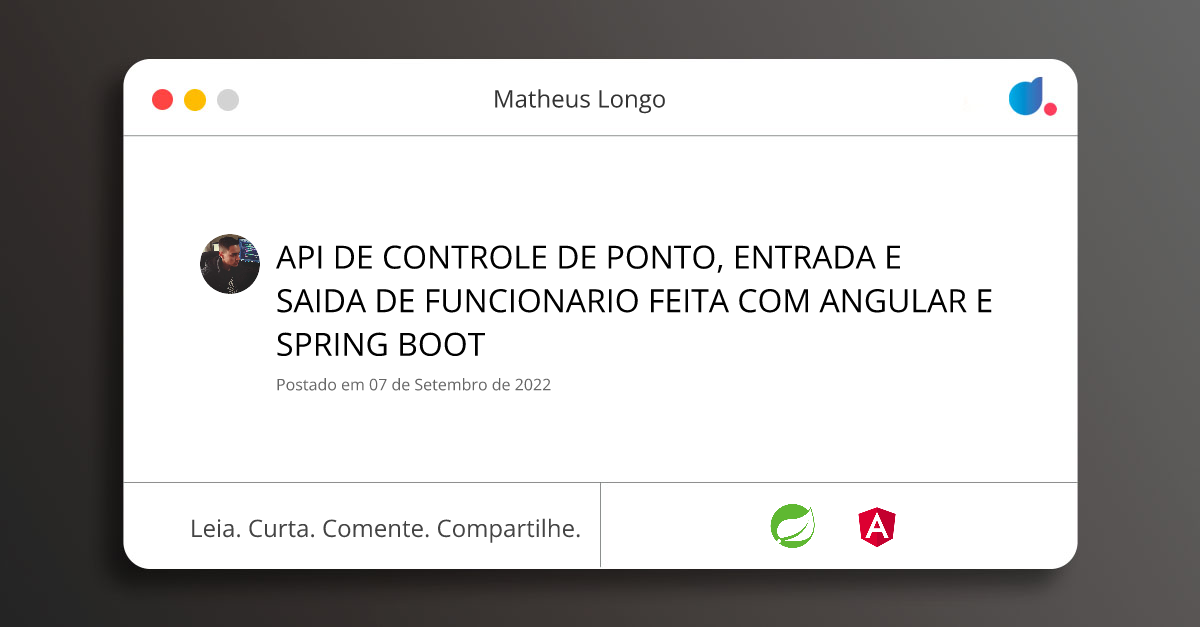 API DE CONTROLE DE PONTO, ENTRADA E SAIDA DE FUNCIONARIO FEITA COM ...