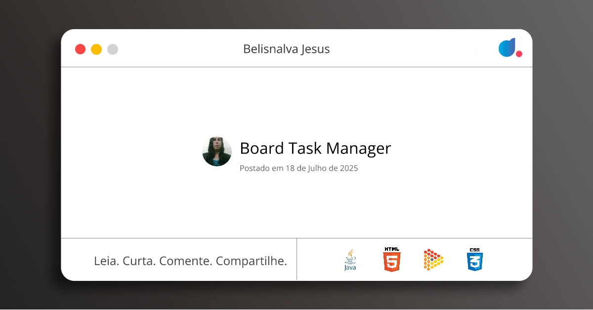 Board Task Manager | Belisnalva Jesus | Java | HTML | SQLite | CSS ...