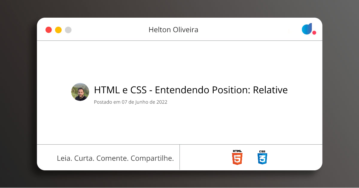 HTML e CSS - Entendendo Position: Relative | Helton Oliveira | HTML ...