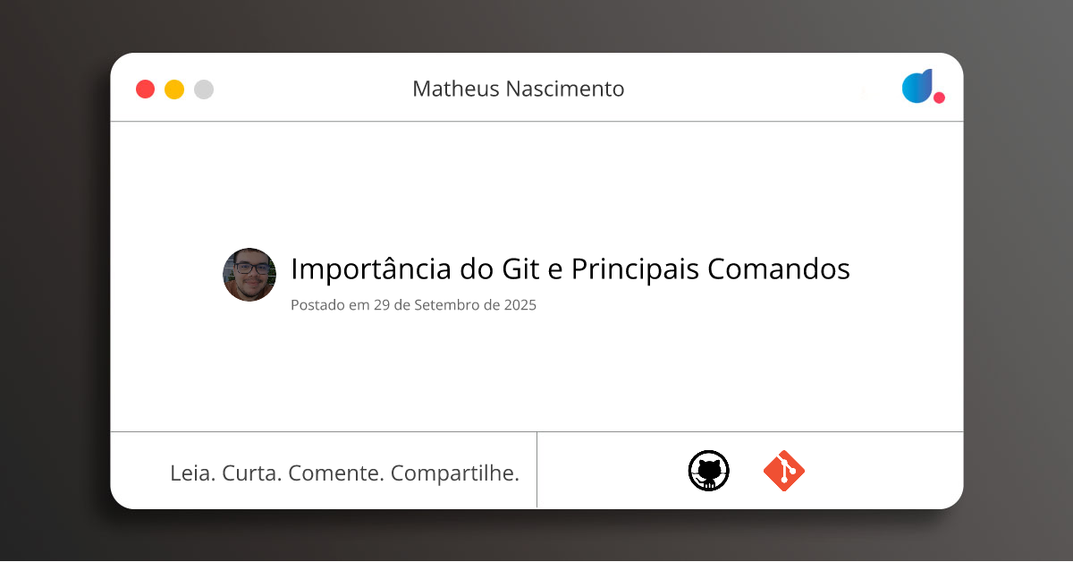 Importância do Git e Principais Comandos | Matheus Nascimento | GitHub ...