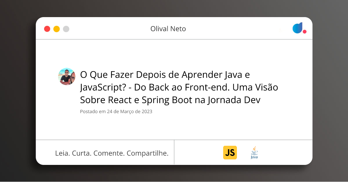 O Que Fazer Depois de Aprender Java e JavaScript? - Do Back ao Front ...