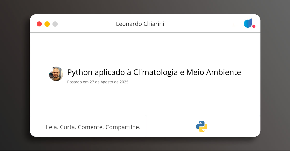 Python aplicado à Climatologia e Meio Ambiente | Leonardo Chiarini ...