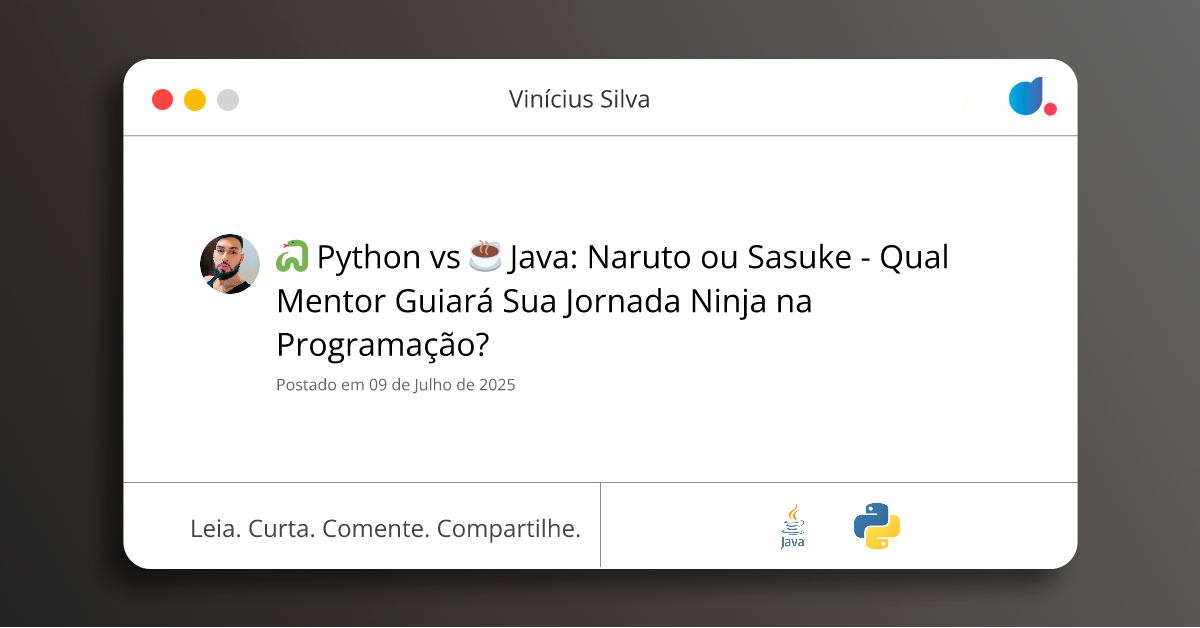 🐍 Python vs ☕ Java: Naruto ou Sasuke - Qual Mentor Guiará Sua Jornada ...