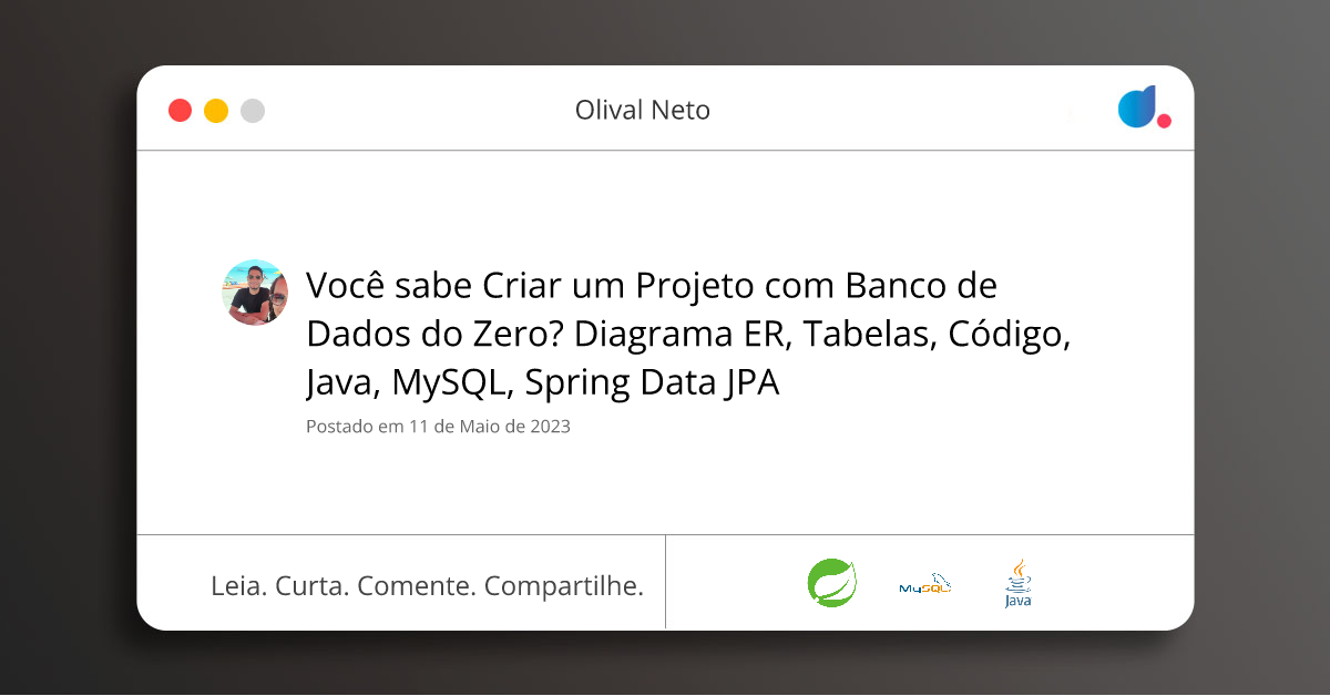 Você sabe Criar um Projeto com Banco de Dados do Zero? Diagrama ER ...